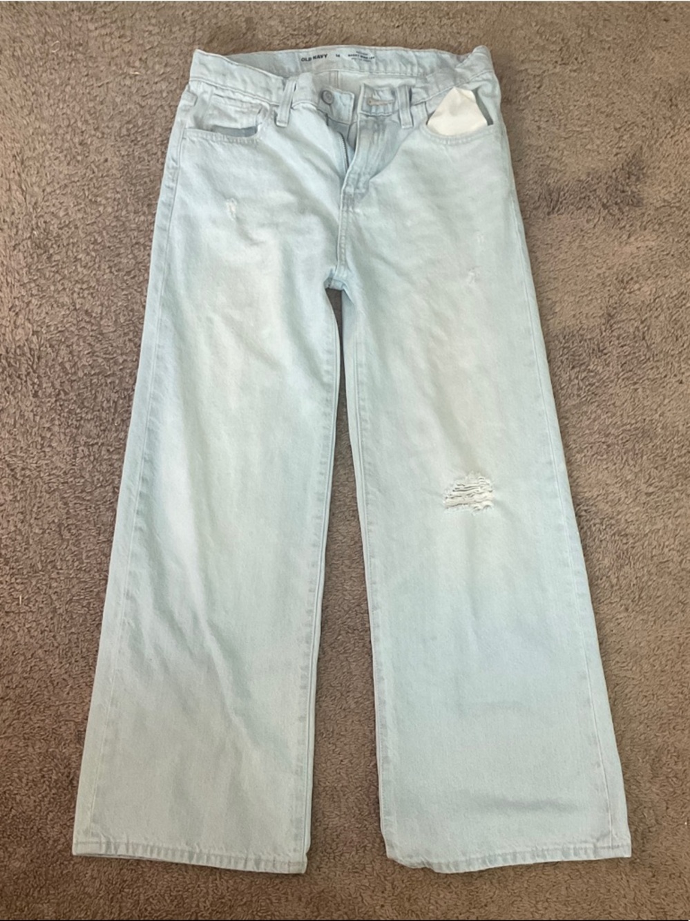 Old Navy Light Blue Wide Leg Jeans - Subtle Distress